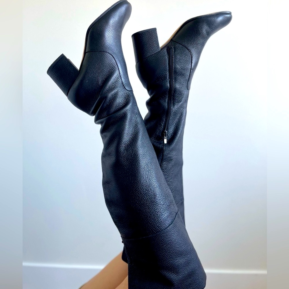 Via Spiga Over The Knee Boots Leather Black Boot